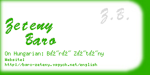 zeteny baro business card